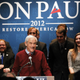 Ron Paul speaks at a caucus night rally in Golden Valley, Minnesota, on Feb. 7, 2012.